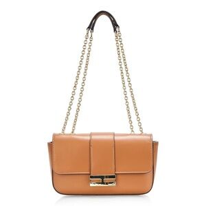 HALSTON Lizzy Calf Magnetic Snap Shoulder Oak Shoulder Handbag Women’s Purse